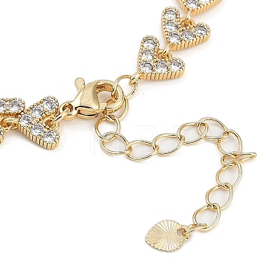 Brass Micro Pave Cubic Zirconia Link Bracelets for Women BJEW-U013-01G-03-1