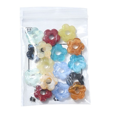 16Pcs 8 Colors Two Tone Handmade Lampwork European Beads LAMP-FS0001-83-1