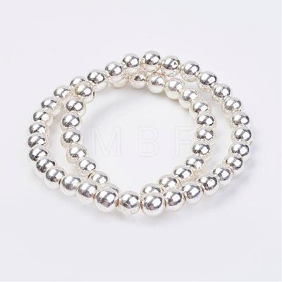 Non-magnetic Synthetic Hematite Bead Strands G-P262-20-8mm-S-1