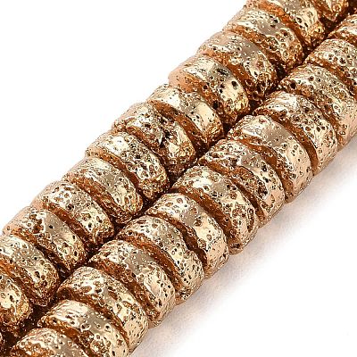 Electroplated Natural Lava Rock Beads Strands G-I360-A04-02-1