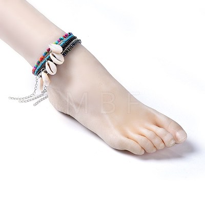 Glass Seed Beads Anklets AJEW-AN00252-1