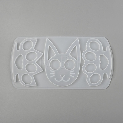 Cat & Paw Shape Self Defense Keychain Silicone Molds DIY-P006-30-1