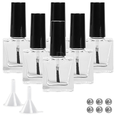 Transparent Glass & Plastic Nail Polish Empty Bottle AJEW-XCP0003-42-1