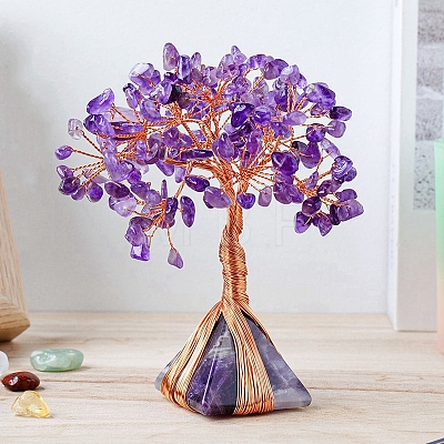 Natural Amethyst Chips Tree Decorations PW-WG18462-01-1