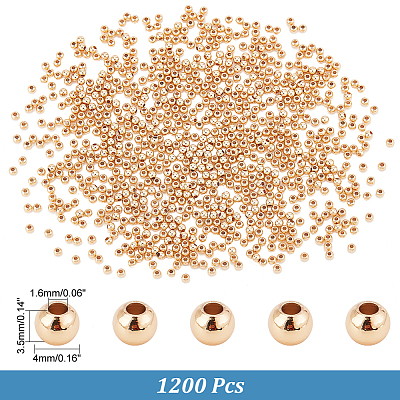   1200Pcs Brass Solid Beads KK-PH0005-90A-1