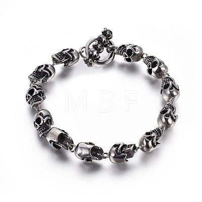 304 Stainless Steel Link Chain Bracelets LS-BJEW-L665-01AS-1