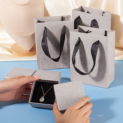 3Pcs Square Paper Jewelry Display Cases CON-TA0001-39E-02-1