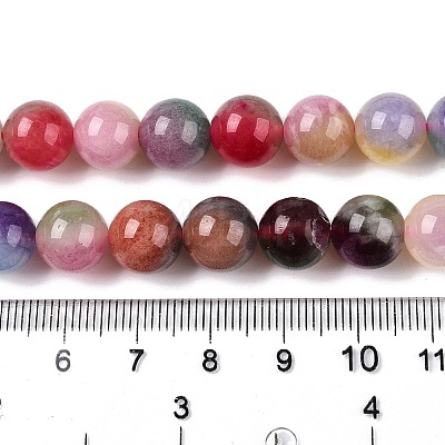 Dyed Natural White Jade Beads Strands G-T138-10mm-210-16-1