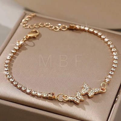Butterfly Alloy Link Bracelets WG778B6-01-1