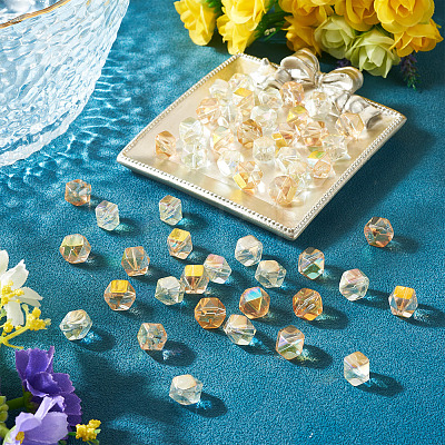60Pcs 2 Colors Electroplate Glass Beads EGLA-TADJ0001-19C-1