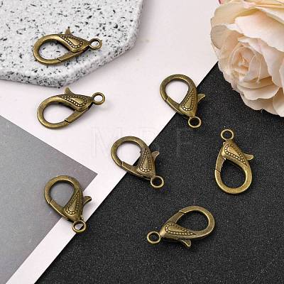 Tibetan Style Alloy Lobster Claw Clasps PALLOY-O027-AB01-1