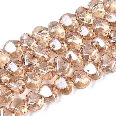 Electroplate Transparent Glass Beads Strands EGLA-Q133-01A-1