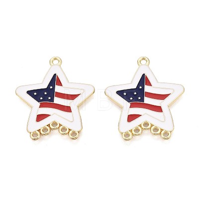 Independence Day Alloy Enamel Star Chandelier Component Links ENAM-T021-73A-G-1