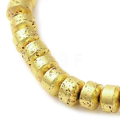 Electroplated Natural Lava Rock Beads Strands G-L606-C02-01A-1