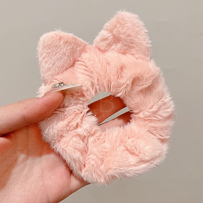 Cat Ear Plush Fabric Hair Ties PW-WGCD194-05-1