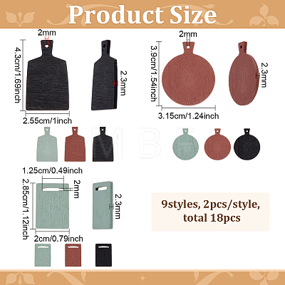 6 Bags 3 Styles Wood Plate Display Decorations DJEW-FG0001-46-1
