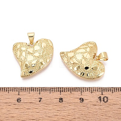 Textured Brass Pendants KK-T080-62G-1