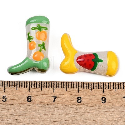 Boot Baking Paint Glass Enamel  Beads LAMP-C020-02-1