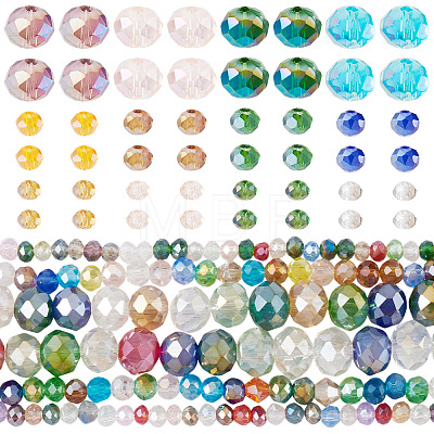 6 Strands 3 Styles Electroplate Glass Bead Strands EGLA-TA0013-70-1