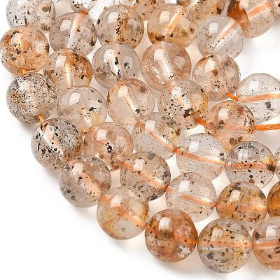 Natural Herkimer Diamond Beads Strands G-Z115-C03-8mm-1