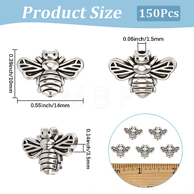150Pcs Tibetan Style Alloy Beads TIBEB-PA0001-19-1