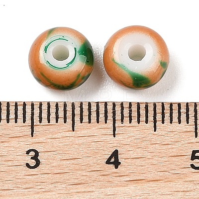 Opaque Spray Painted Glass Beads X1-GLAA-G118-01V-1