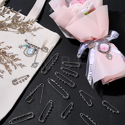 40Pcs Alloy Brooch Findings FIND-PH0060-23-1