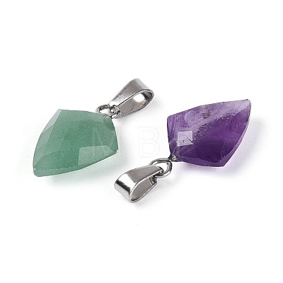 Natural & Synthetic Mixed Stone Pendants G-N349-18P-1