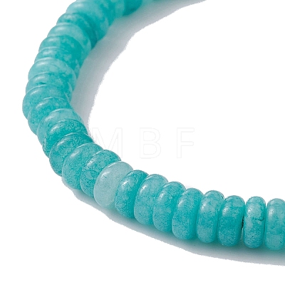 Dyed Natural White Jade Disc Beaded Stretch Bracelets BJEW-JB09515-02-1