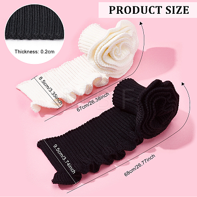 2Pcs 2 Style Polyester Elastic Ribbing Fabric for Cuffs FIND-BC0004-09-1