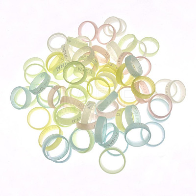 GOMAKERER 50Pcs 5 Colros Luminous Silicone Anti-Skid Ring SIL-GO0001-23-1