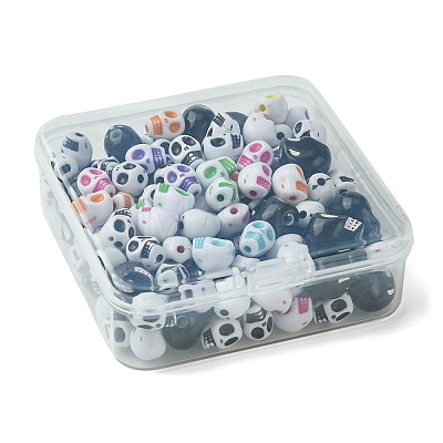 130Pcs 3 Styles Craft Style Acrylic Beads OACR-FS0001-69-1