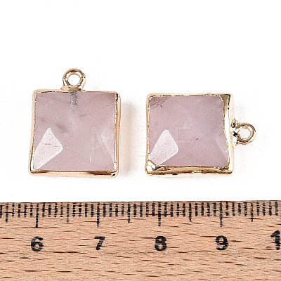 Natural Rose Quartz Faceted Pendants G-T139-95D-1
