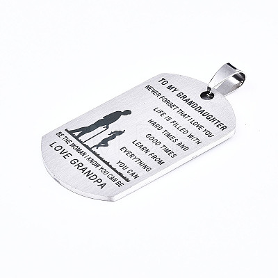 Non-Tarnish 201 Stainless Steel Quote Pendants STAS-T044-226P-1