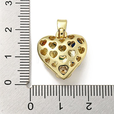 Rack Plating Brass Pave Colorful Cubic Zirconia Bead Cage Pendants KK-E114-07G-1