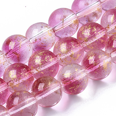 Transparent Spray Painted Glass Bead Strands GLAA-N035-03D-B04-1