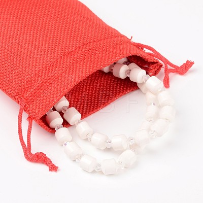 Polyester Imitation Burlap Packing Pouches Drawstring Bags X-ABAG-R004-14x10cm-01-1