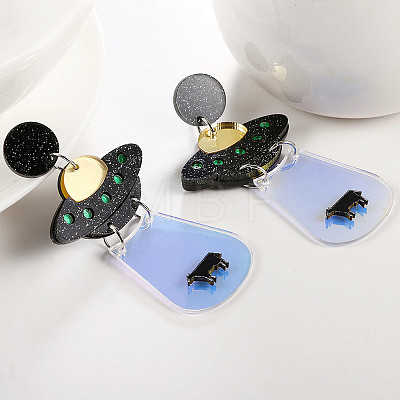 Planet Acrylic Dangle Stud Earrings FS-WG67A2D-02-1