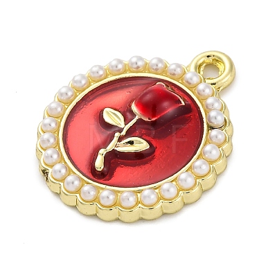 Rack Plating Alloy Enamel Pendants PALLOY-R450-04G-1