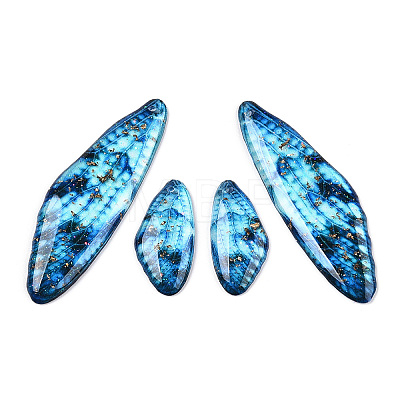 Transparent Resin Wing Earrings Pendants FIND-TAC0006-58B-1