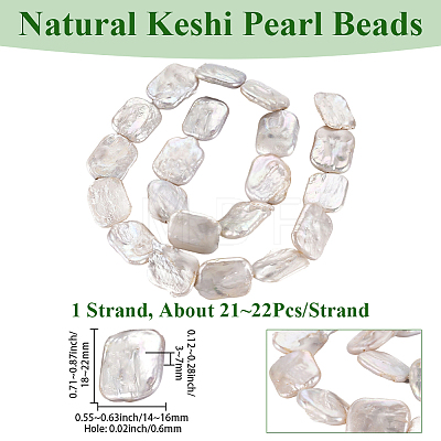 1 Strand Natural Keshi Pearl Beads Strands PEAR-PA0001-12-1