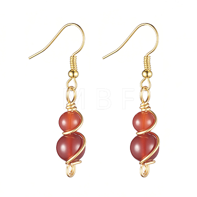 Natural Gemstone Dangle Earrings EJEW-JE03774-1