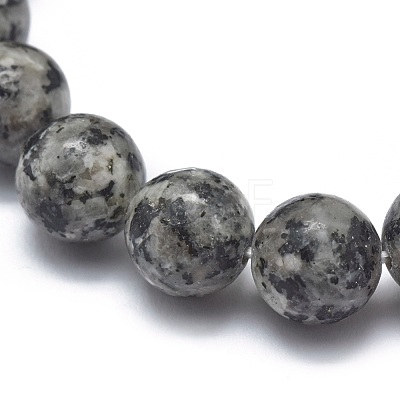 Natural Sesame Jasper/Kiwi Jasper Bead Stretch Bracelets X-BJEW-K212-B-033-1