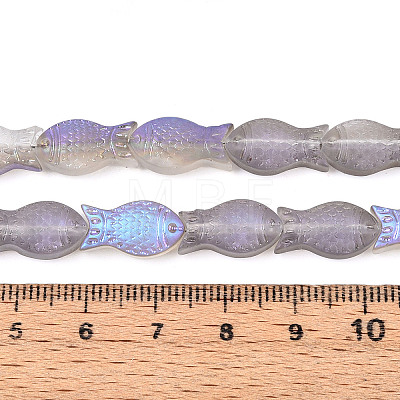 Frosted Glass Beads Strands X-GLAA-T023-40C-04-1