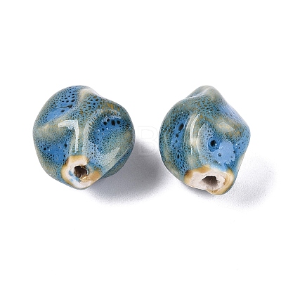 Vintage Handmade Porcelain Wrinkle Beads PORC-Q006-09F-1