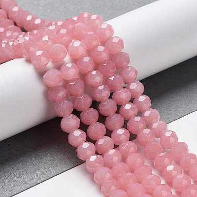 Baking Paint Imitation Jade Glass Bead Strands X-DGLA-A034-J8MM-A3-1