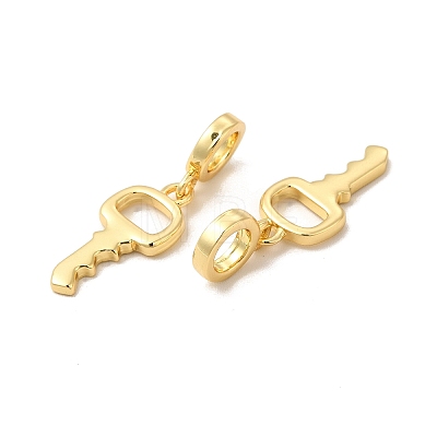 Rack Plating Brass Key European Dangle Charms KK-B068-36G-1