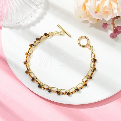 Brass Oval Link Chains Bracelets BJEW-MZ00348-1
