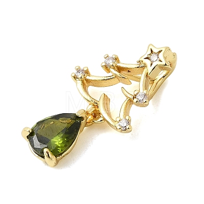 Brass Micro Pave Cubic Zirconia Pendants KK-L258-01G-C02-1