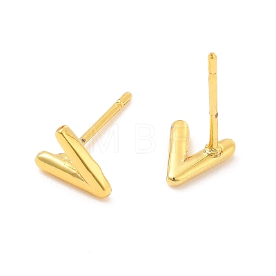 Brass Hollow Out Initial Letter Stud Earrings for Women EJEW-A044-01G-V-1